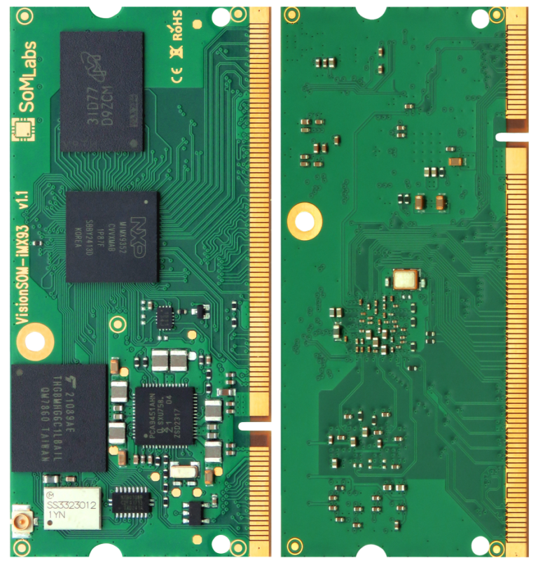 VisionSOM-iMX93 module based on NXP dual core i.MX93 MPU + ML + AI